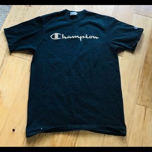 Champion Men’s Logo Script Tee Size Large Navy